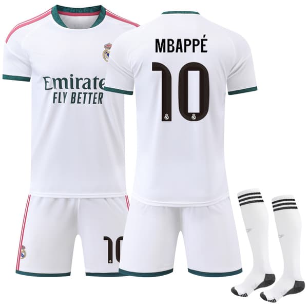 2026-2027 Real Madrid Home Kids Adult Football Jersey Shirt No. 10 Mbappe No. 10 Mbappe-FA-