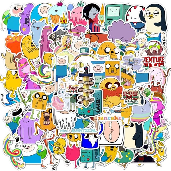 Adventure Time Laptop-klistremerker 100 stk, vannflaske-klistremerker, dagbok-vinylklistremerker, skateboard -FA-