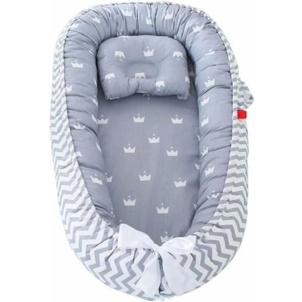 Nyfødt Lounger Pod, Baby Lounger Pod Bomulls Pustende Avtakbar Sovende Vugge Bærbar Nyfødt Pute Seng med Pute Style6, Baby Lounger, Cr