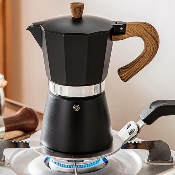 Espressokoker for komfyrtopp, 300 ml manuell kubansk kaffetraktermaskin, kaffetrakter, brygger (svart)