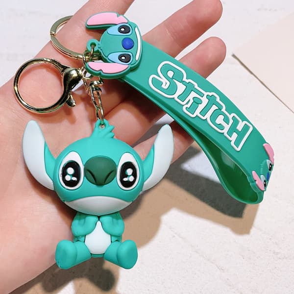 Lilo & Stitch nøkkelring 3D-figur for barn - søt lommebok, ryggsekk, veske og bilhengdekorasjon C