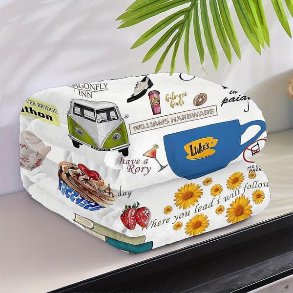Gilmore Girls Mat-tema Plysjteppe - Mykt, koselig flanellteppe for sofa, seng, kontor - Perfekt bursdagsgave til fans 150*200cm