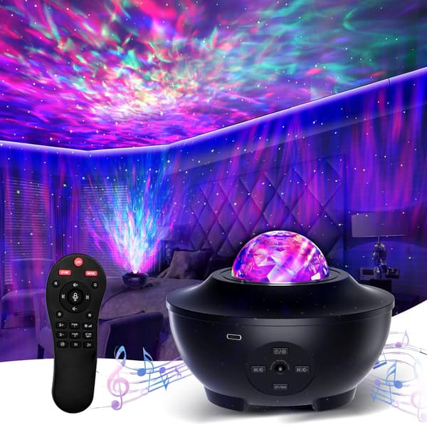 Stjärnprojektor med Bluetooth högtalare - Din egen Galaxy-lampa flerfärgad