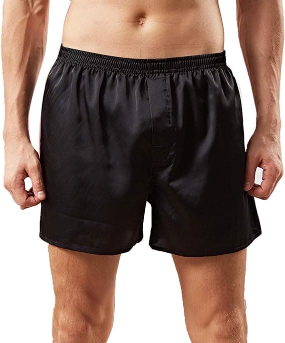 Mænds Satin Boxer Shorts Silke Pyjamas Bund Lounge Sleep Shorts