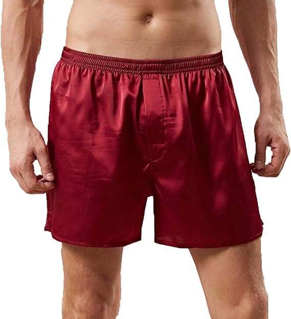 Menn Satin Boxer Shorts Silke Pyjamas Bunn Lounge Sleep Shorts