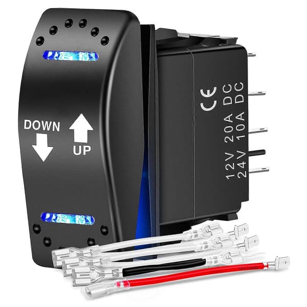 Op Ned Polaritet Omvendt Kontakt DPDT 20A 7PIN Momentær Vippekontakt ON/Off/ON 12V 24V Toggle Jumper Ledninger til Kontrol Motor Ho