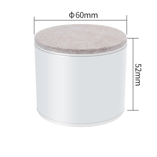 Sett med 4 møbelrisere, bordriser, runde, hvite
