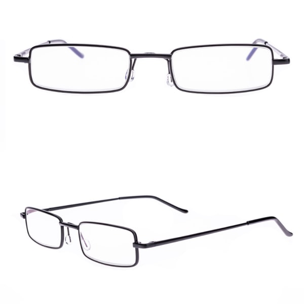 Floveme Læsebriller Med Styrke (+1,0 - +4,0) Bærbar Metalkasse Svart +1.0