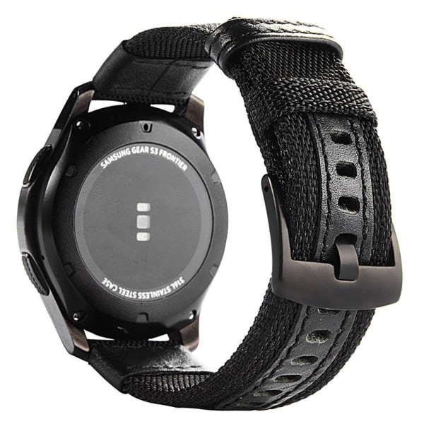 Floveme Komfortabelt Nylonarmbånd - Samsung Galaxy Watch S3 Frontier Svart 20mm