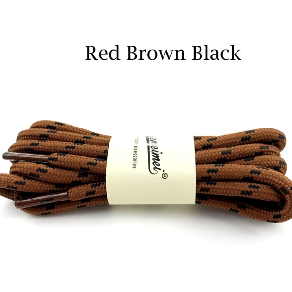 Floveme Stærke Snørebånd I Mange Farver (1m, 1,2m, 1,4m, 1,6m) Rödbrun/svart 1.2m