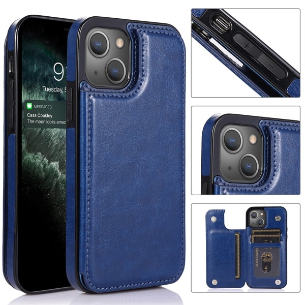 Nkobee Iphone 13 - Smart & Praktisk Cover Med Kortholder Mörkblå