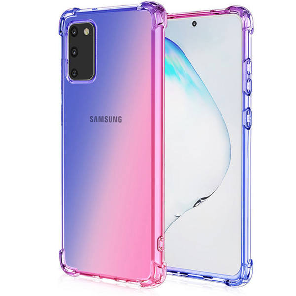 Floveme Elegant Stødabsorberende Etui - Samsung Galaxy S20 Blå/rosa