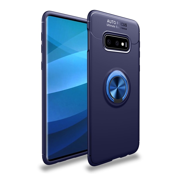 AUTO FOCUS Stødabsorberende Cover Med Ringholder - Samsung Galaxy S10 Plus Blå/blå