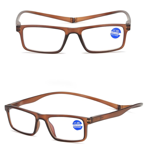 Floveme Komfortable Læsebriller Med Styrker (+1,0 - +4,0) Brun +1.0