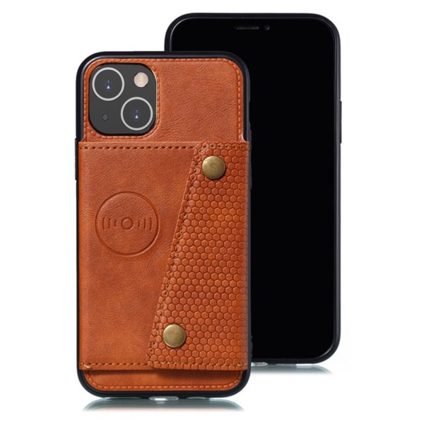 Floveme Iphone 13 Mini - Smart Cover Med Plads Til Kort Ljusbrun