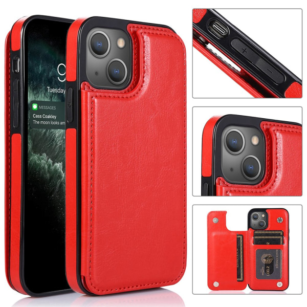 Nkobee Iphone 13 - Smart & Praktisk Cover Med Kortholder Röd