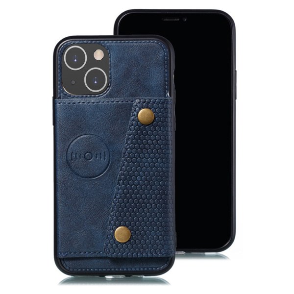 Floveme Iphone 13 Mini - Smart Cover Med Plads Til Kort Mörkblå