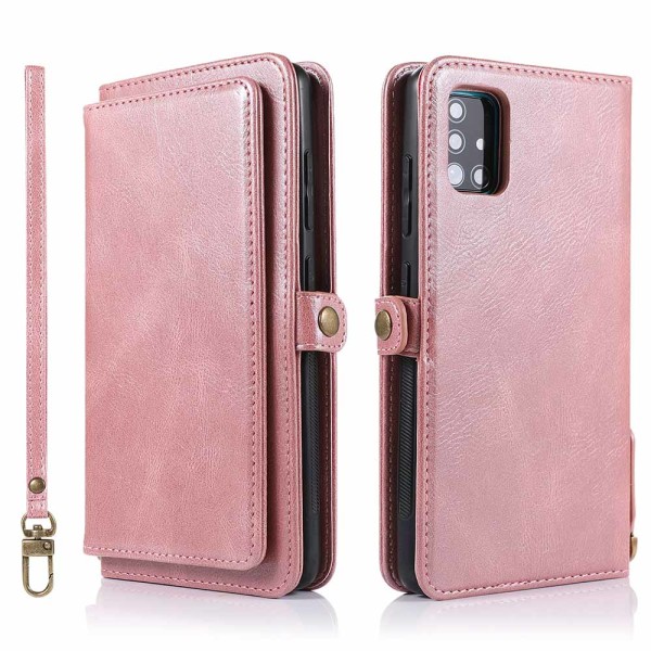 Floveme Samsung Galaxy A51 - Professional Wallet Case 2-1 Roséguld