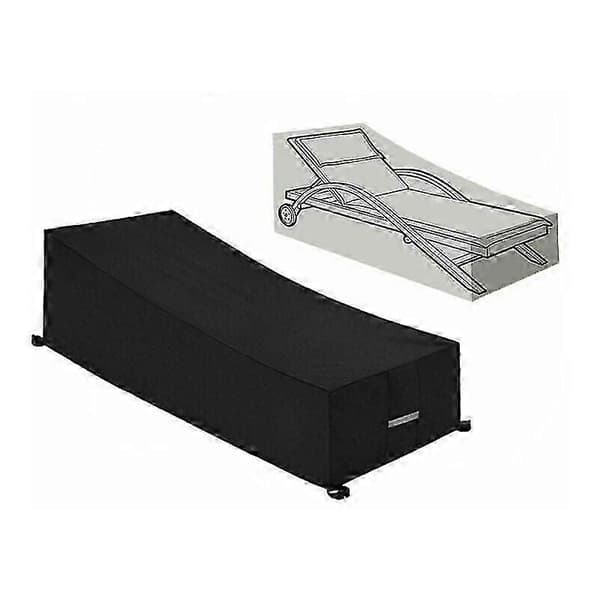 Suojapeite, vedenpitävä, tuulenpitävä, UV-suojattu, 210D Oxford-kangasta oleva suojapeite aurinkotuolille, lepotuolille (210x75x40/80cm) – Musta