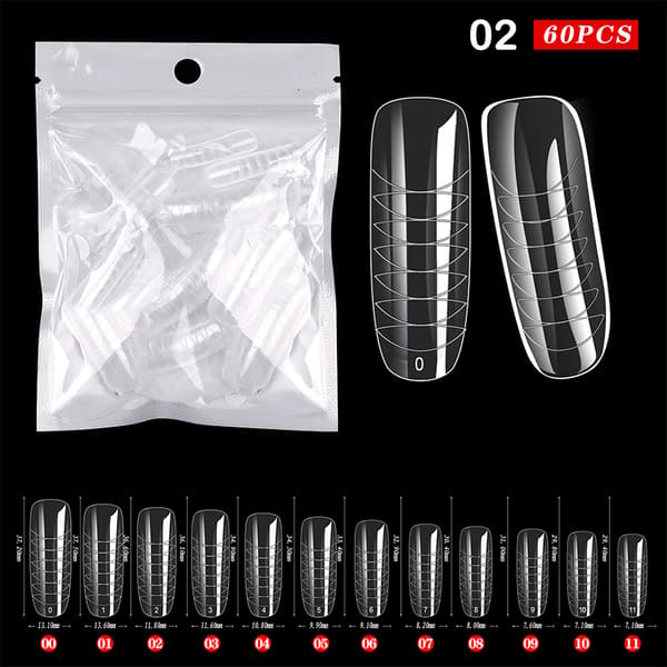 60 Stk ABS Extension Nail Forms For UV Gel Polish False Nail Art