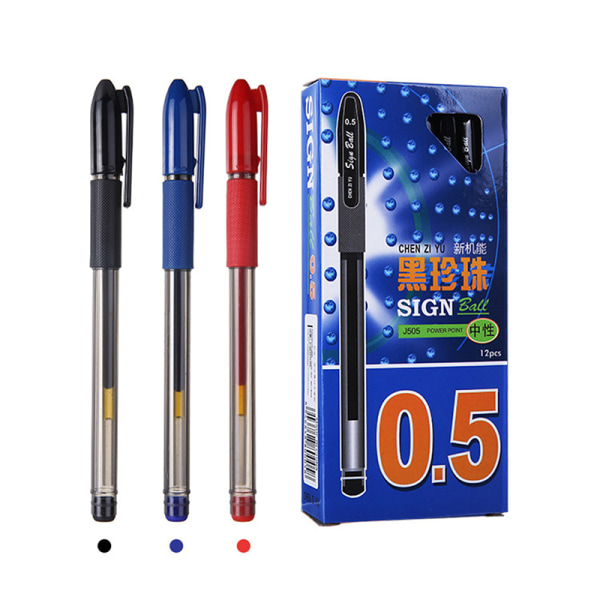 12pc High Capacity Quality Liquid Ink Ball Pen Writingfor O Red