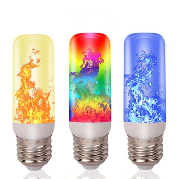 3/4 Modes E27 Led Flame Effect Fire Light Bulb Flickering Multicolor 3