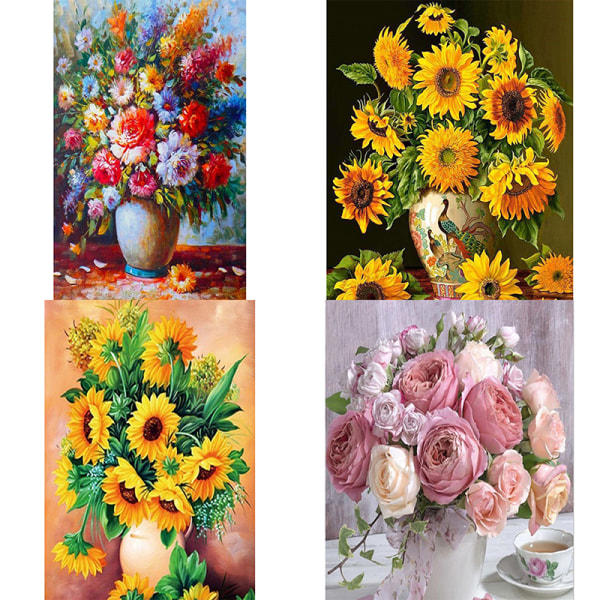 Flower 5d Diy Full Drill Diamond Painting Cross Stitch Embroider A