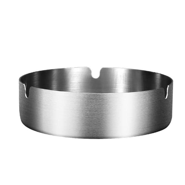 Askebeger i rustfritt stål uten lokk, diameter 10 cm, askebeger for stue, kontor, rundt askebeger