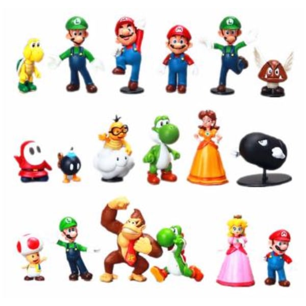 Best Trade Super Mario 18 Pack Figurer Julegaver
