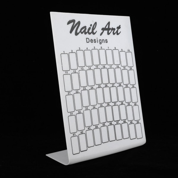 50pcs Nail Art False Tips Chart Display Board Palette Nailti White