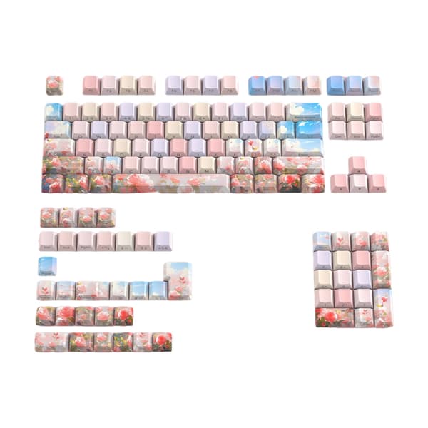 Double Shot PBT Keycaps Shot Dye Subbed PBT Keycaps for 134 nøkler for mekaniske tastaturer Tykk PBT Farget Rose Pink