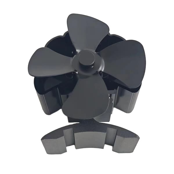 Komfurventilator 4 blade Træovnventilator Støjsvag Varmedrevet Brændeovnsventilator Udendørs
