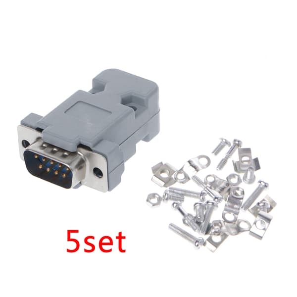 5 sett 9-pins hann/hun D-Sub plugg loddekontakt RS232 seriell DB9 for m/ for G