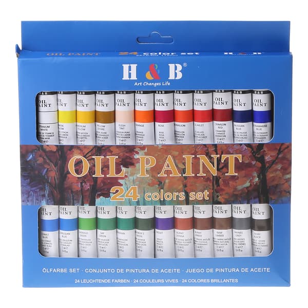 24 farger profesjonell oljemaling tegning pigment 12ml tuber sett kunstner
