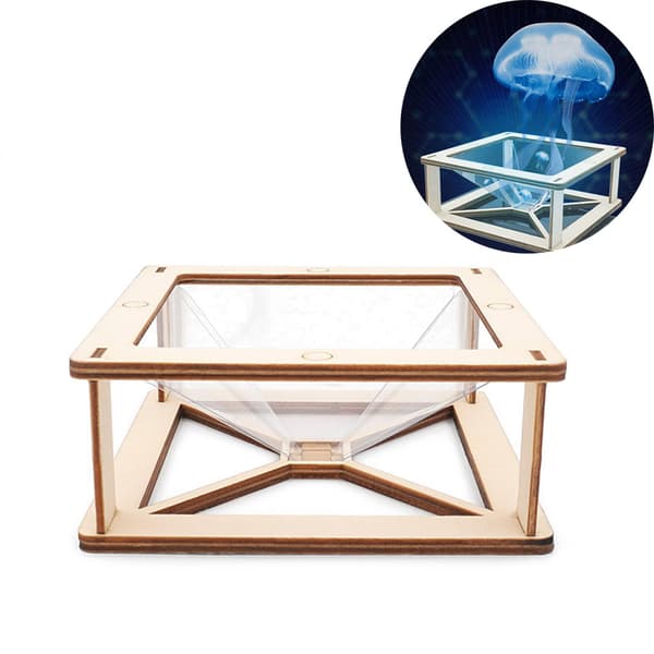 Hologramklokke 3D Hologram Smarttelefon Holografisk Skjermstativ Projektor