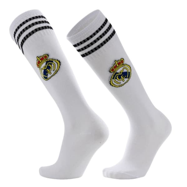 Børns fodboldstrømper over knæet træning sportstrømper børn drenge studerende lange rørstrømper (Hvid Real Madrid 30-37 yards),
