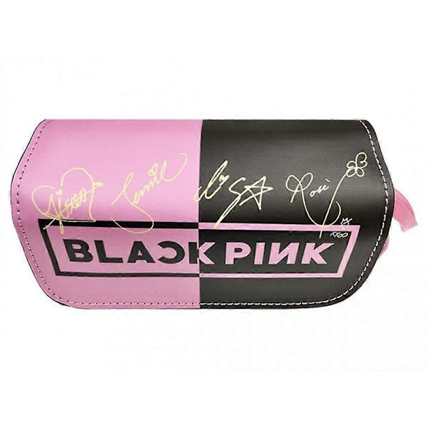Blackpink - Blackpink Pennfodral Stor Kapacitet, Student Skrivmaterial Canvas Dragkedja Pennfodral Kosmetikaväskor Pennhållare Skolmaterial