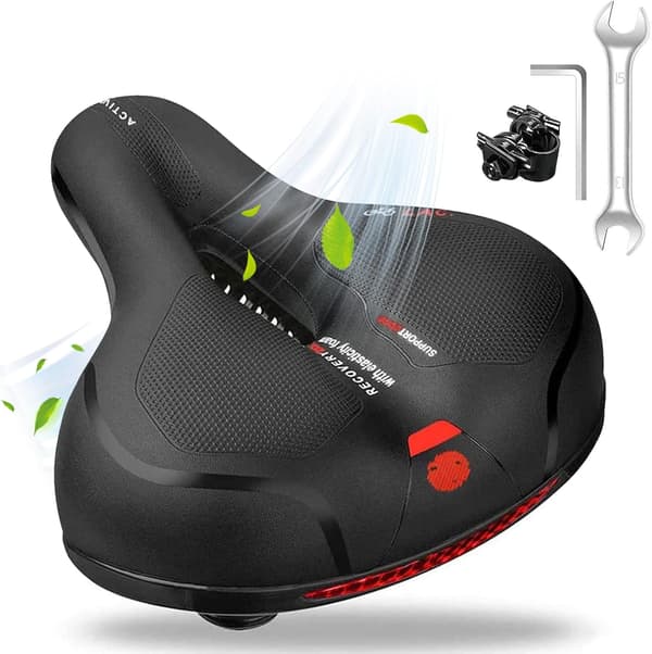 Cykelsadel, Ergonomisk Vandring Gel Sadel Hul Dobbelt Fjeder Sh