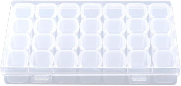 Klar plastik 28 slots justerbar hylde medicin pille smykker Sto