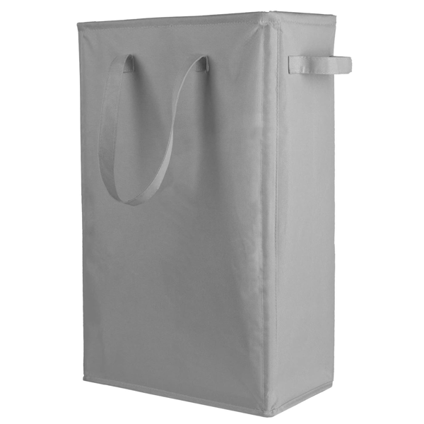 Vaatepesukori, 60CM Käytännöllinen riippuva pesukori Korkea ja kapea pesukori Vedenpitävä pesupussi hengittävällä verkkokannella Pesupussi, Harmaa