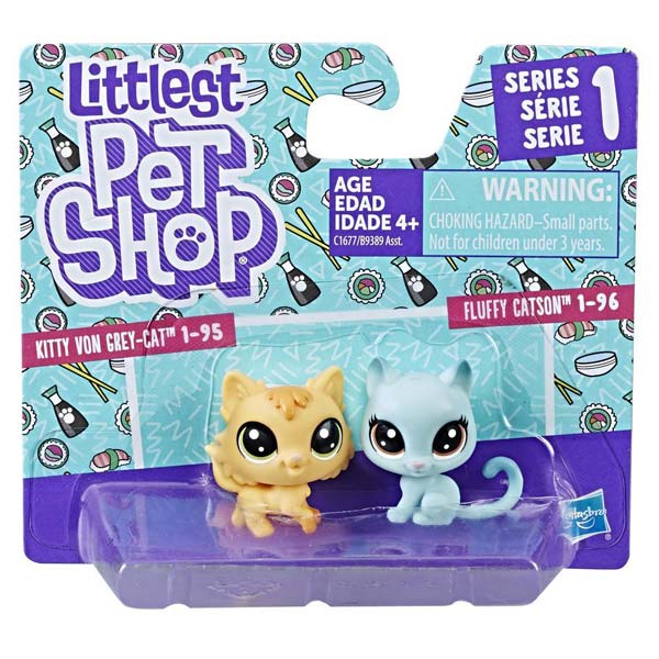 Littlest Pet Shop Fluffy Catson & Kitty Von Grey-cat Mini
