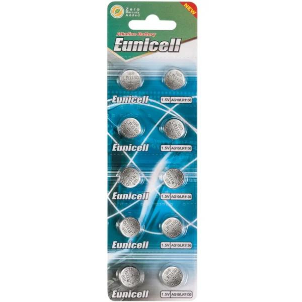 Batteri AG10 / LR1130 / LR54 / 189 / 10-pack Eunicell