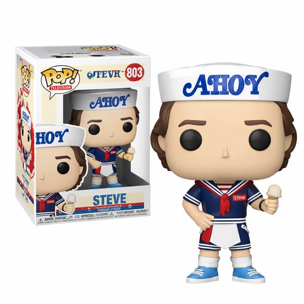 Stranger Things Sailor Steve Vinylfigur med Is, Samlerobjekt Steve Figur Legetøjsmodel med Vinduesæskeemballage til Fans og Samlere