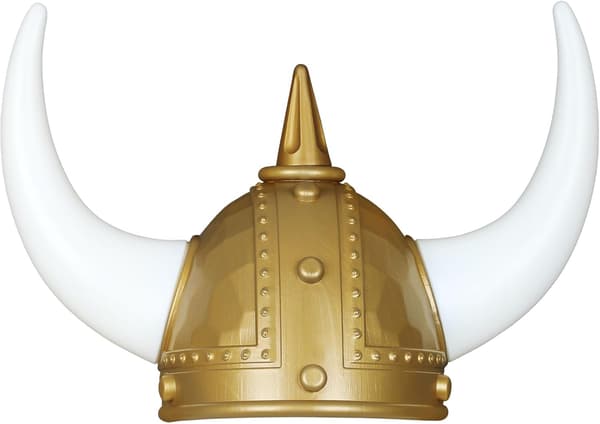 Servllcell Vikinghjelm med horn for voksne, plast norrøn barbarisk krigerhatt middelaldersk vikingkostyme, Halloweenhatt