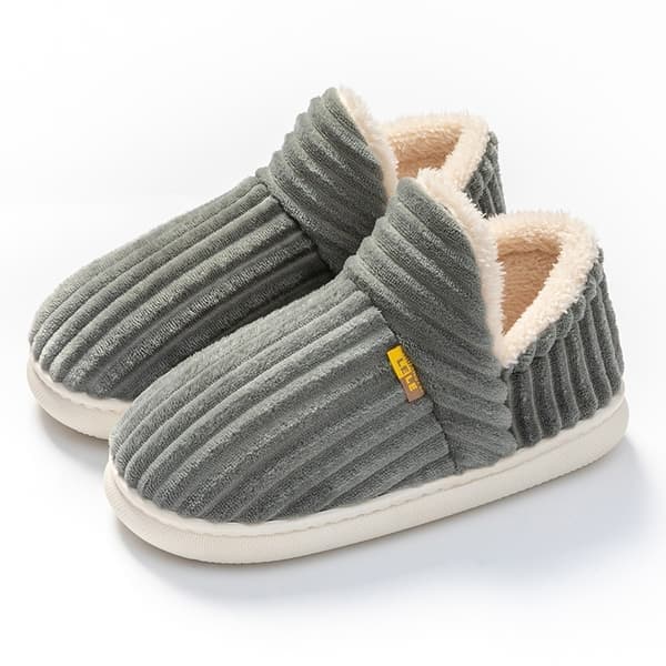 Sklisikre plysjtøfler Unisex Cloud Slippers Dame Herre, Grå, Størrelse 42-43