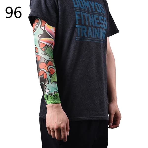 Kul Armvarmer Hudbeskyttende Nylon Elastisk Falsk Midlertidig Erme Tatoveringer Kroppsdesign Armstrømper Tatoveringer Menn Kvinner Tatovering