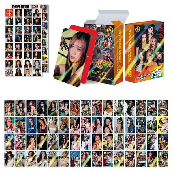 Katseye fotokort 124 stk sett, nye K-POP Idol albumkort mini fotokortsett for fans