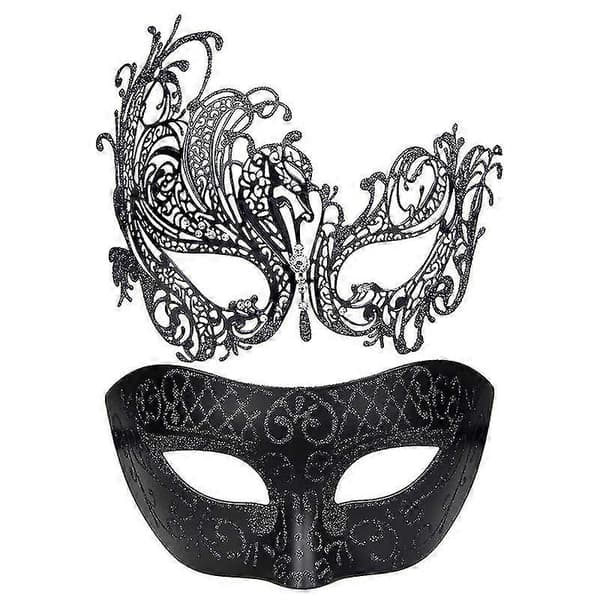 Parmask for par, venetiansk maske for Halloween-fest, aftenball, prom, bar-kostymetilbehør