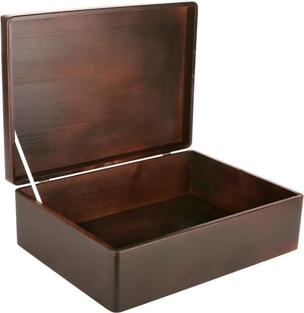 Creative Deco Ruskea puinen säilytyslaatikko | 40 x 30 x 14 cm | Puinen laatikko | Muistilaatikko | Box Crate Trunk | RAAKA