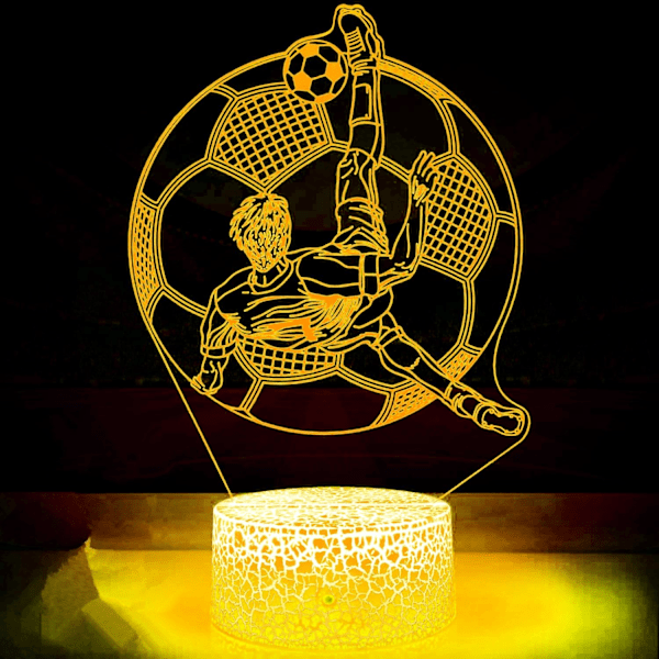 3D Fotboll Nattlampa Bordslampa Optisk Illusion Lampor 7 Färgskiftande Ljus LED Bord Jul Hem Kärlek Födelsedag Barn Dekoration